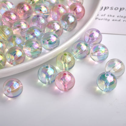 Plated Round Acrylic Beads 16mm High Transparency UV Finish 100pcs