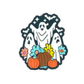 Silicone Focal Beads Halloween Ghost Pumpkin Daisy Black Background 20pcs