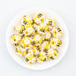 Bee and Flower 20mm Resin Bubblegum Beads Yellow White 10pcs 2