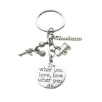 Alloy Cheerleader Keychain Silver Tone Sporty Mid Kick Charm 5
