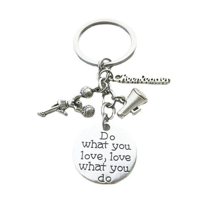 Alloy Cheerleader Keychain Silver Tone Sporty Mid Kick Charm 5