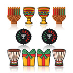 Silicone Focal Beads Kwanza Festival Candles Drums Gift Symbols 20pcs