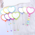 Beadable Plastic Mirrors Handheld Heart-shaped