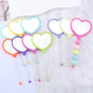 Beadable Plastic Mirrors Handheld Heart-shaped