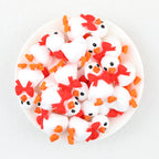  3D Red Tie White Duck Silicone Focal Beads 20Pcs 2