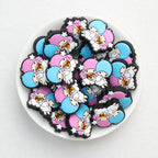  Valentine Pink Blue Gemini Silicone Focal Beads 20Pcs 2