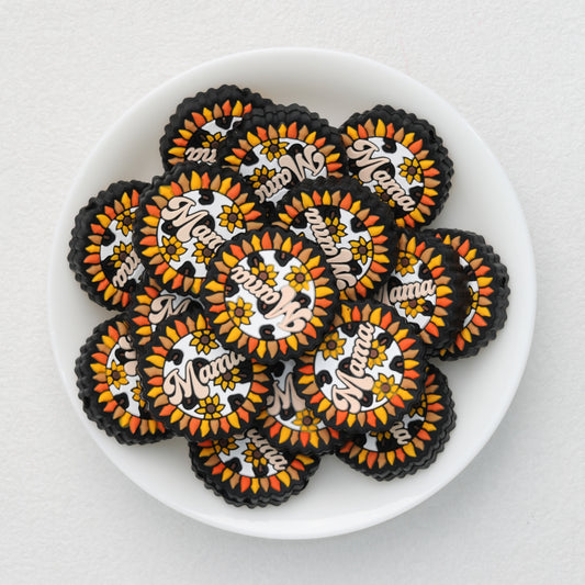 Floral Sunflower Silicone Focal Beads Mom Design 20pcs