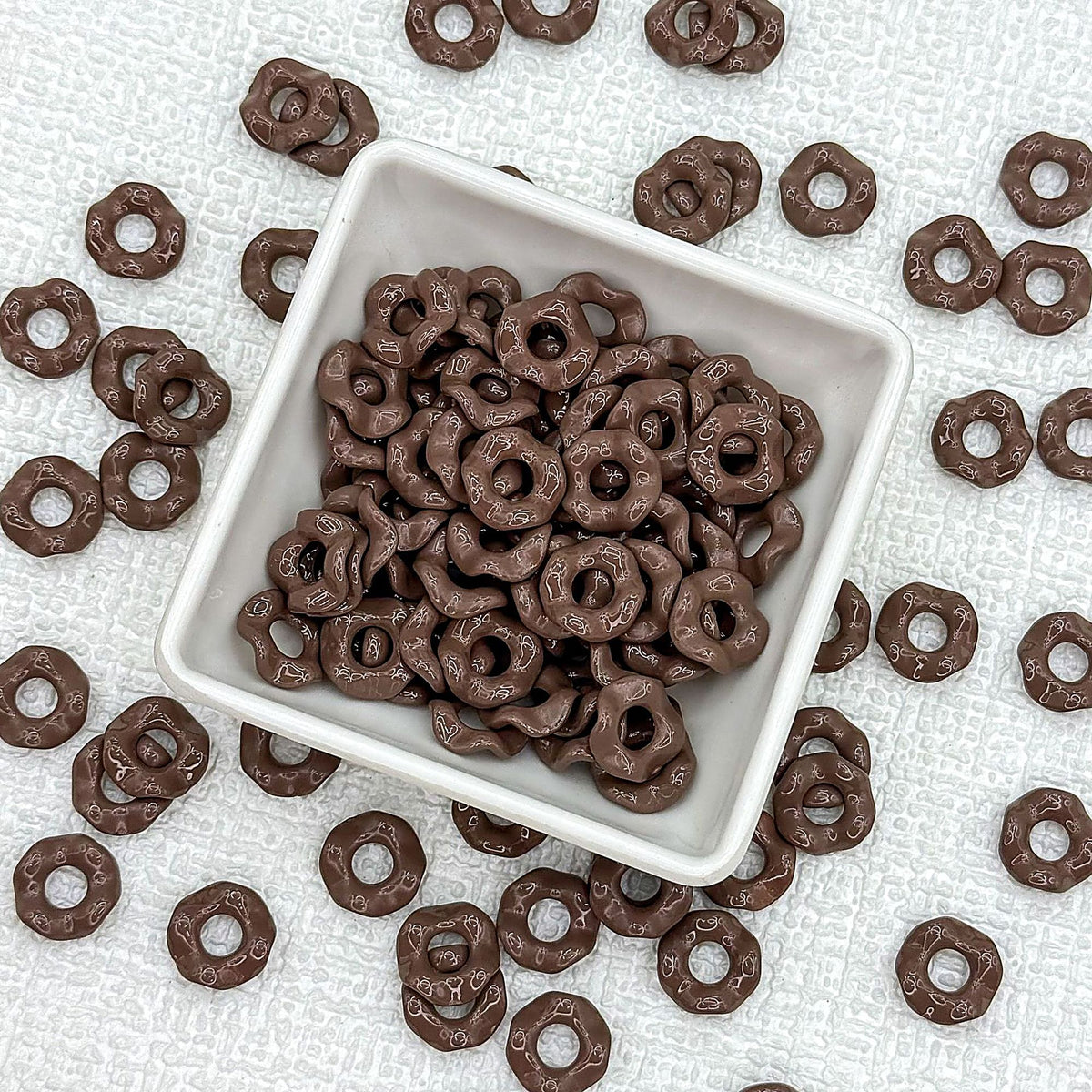 Acrylic Wavy Spacer Beads 12mm Baking Painted Colorful 50pcs - Deep coffee.