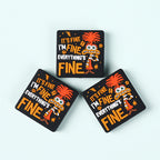 Silicone Focal Beads Anxiety Mouse I'm Fine Text Design 1 Piece 2
