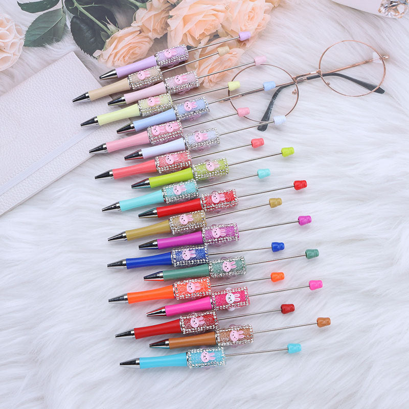 Beadable Pen with Cute Bunny and Rhinestone 3