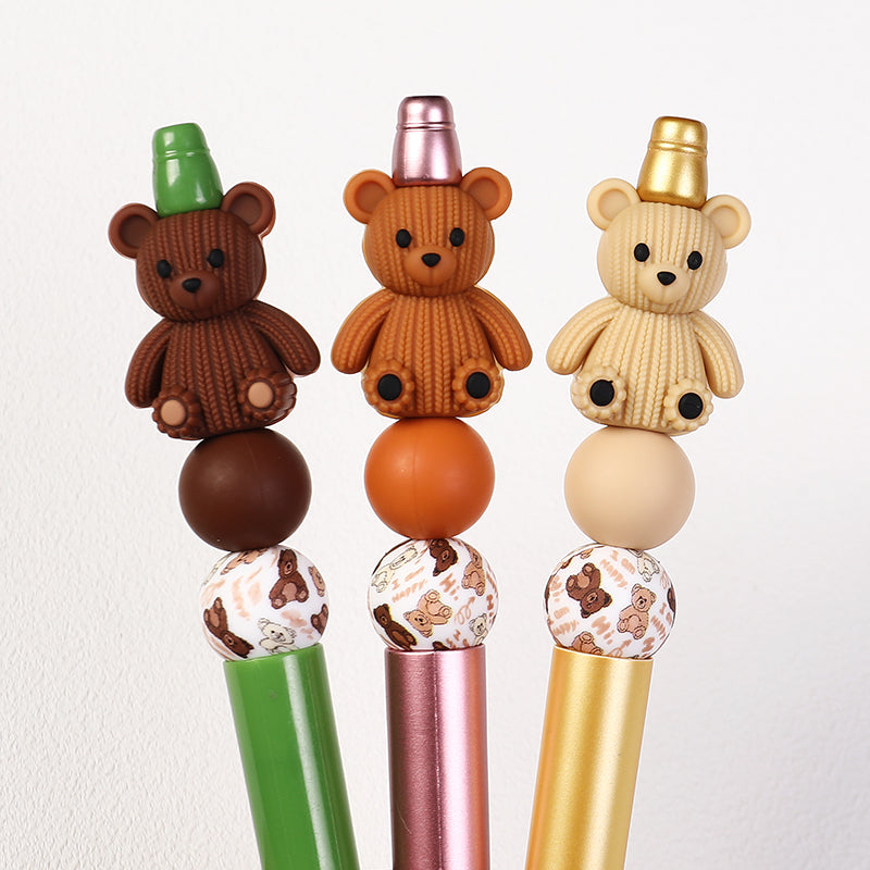 3D Cute Sweater Bear Silicone Focal Beads 20pcs 9