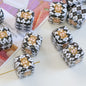 Cherry Bear Rabbit Square Acrylic Beads 14mm Playful Pattern 5pcs 12
