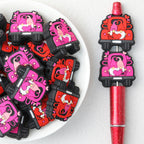 Valentine Day Dwarf Heart Car Silicone Focal Beads 20Pcs 