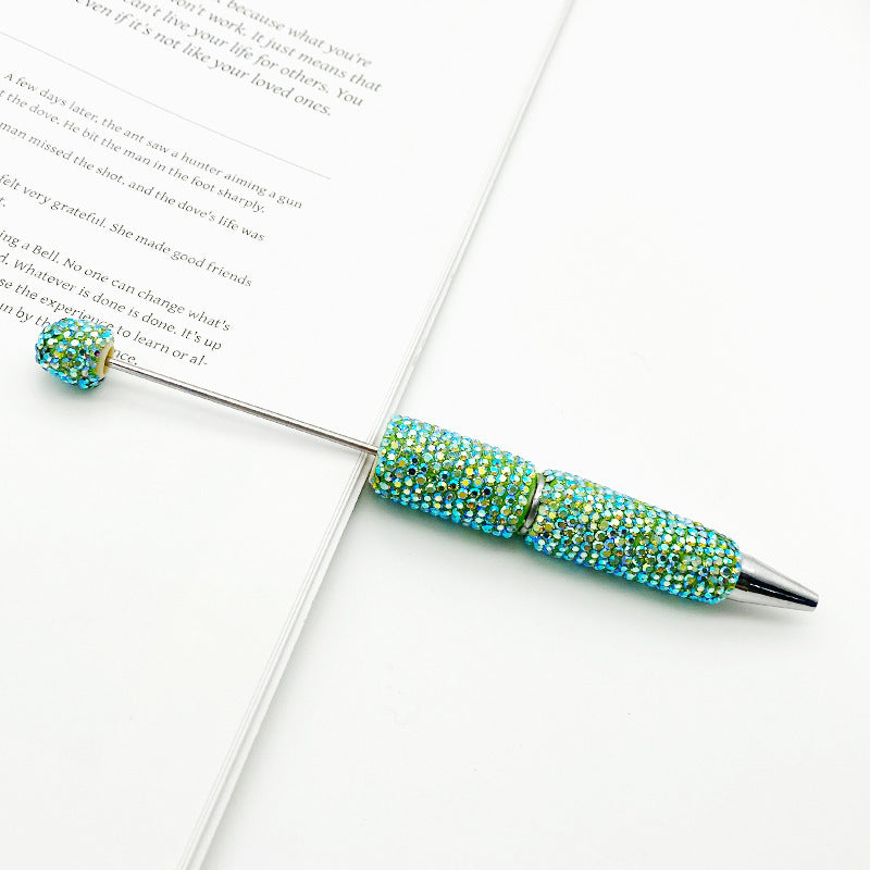 DIY Electroplated Colorful Rhinestones Beadable Pen 8