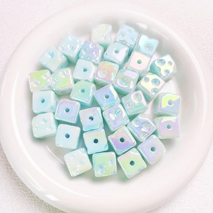 Light In The Dark Square Acrylic Beads 14.5mm Cheese Cube 10pcs 7