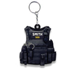 Acrylic Tactical Vest Police Cap Keychain Bold Yellow 226 Design 7