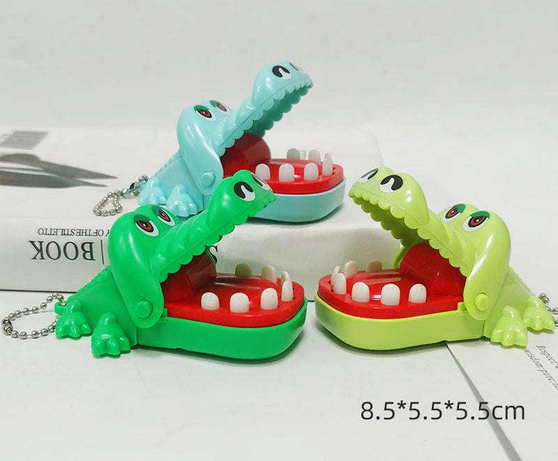 Mini Crocodile Toy Keychain Plastic Hinged Jaw Bright Colors 3
