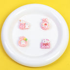 Plating Cute Bunny Donut and Envelope Resin Beads Glossy Pastel 10pcs 2