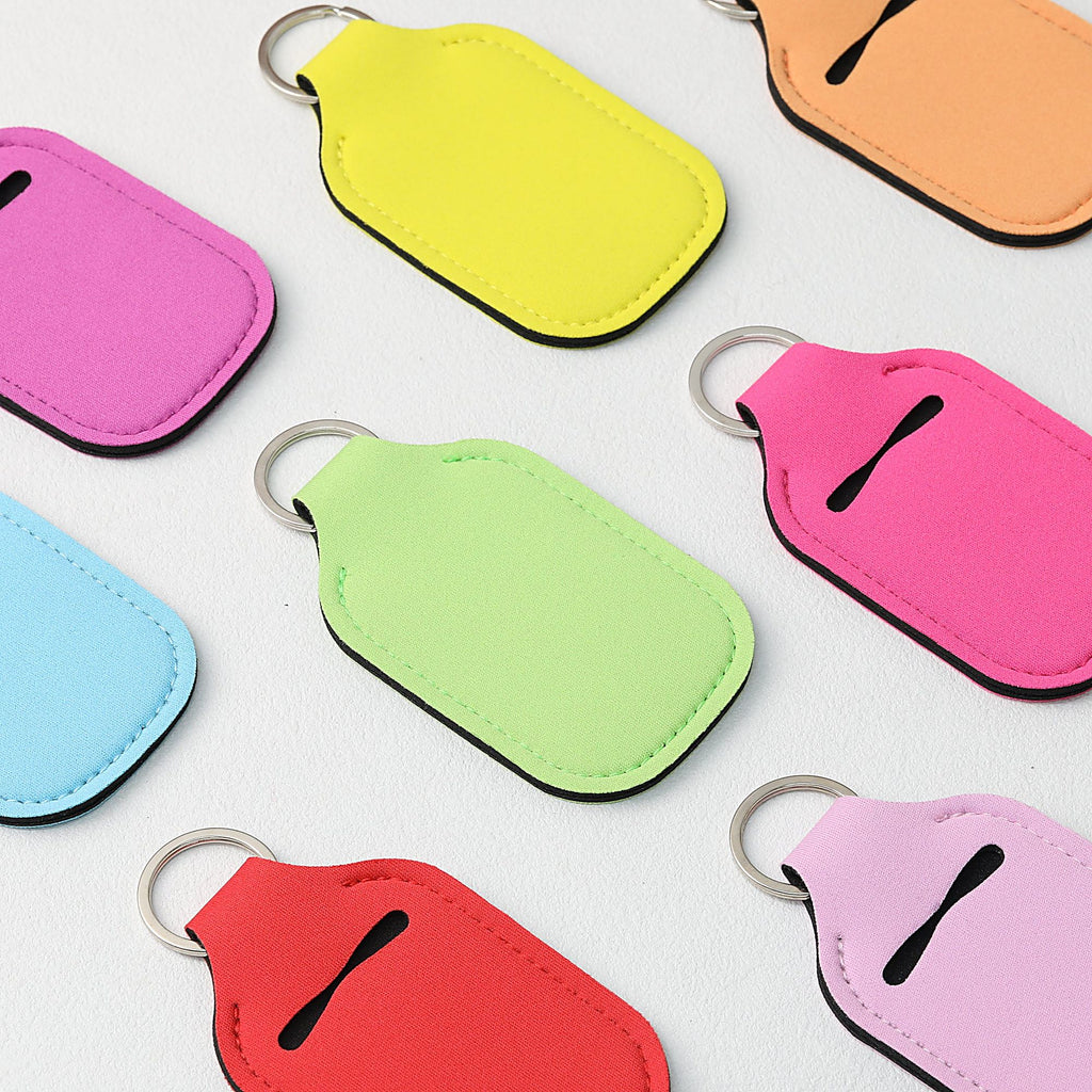 Neoprene Sanitizer Holder Keychain Durable Vibrant Colors Suitable for Sublimation