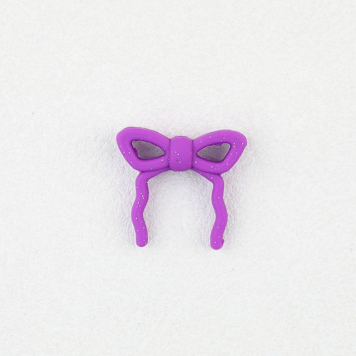 Colorful Bow Silicone Focal Beads with Hole 20 pcs - Purple