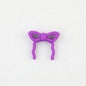 Colorful Bow Silicone Focal Beads with Hole 20 pcs - Purple