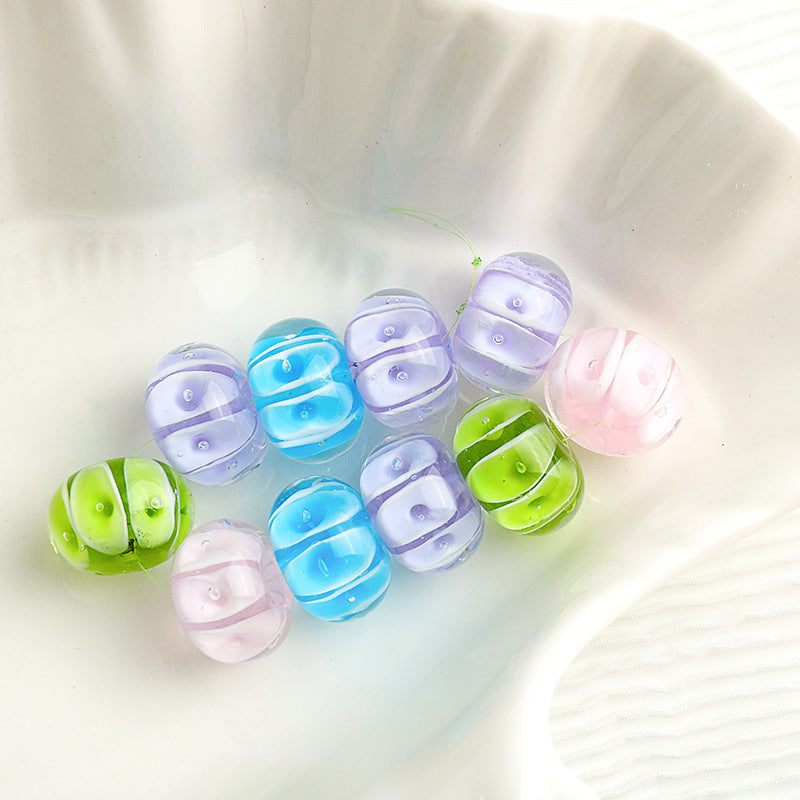 Colorful Transparent Glass Round Beads 15mm 10pcs 4