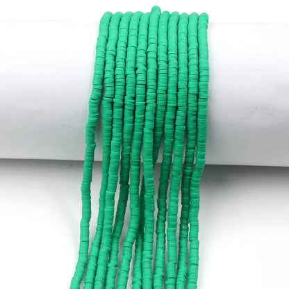 Flat Clay Beads 4mm Solid Color Polymer Disc 10strands 45