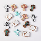 Silicone Focal Beads Bible Cross Leopard Print and Birthday of Jesus 20pcs 5