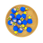 Silicone 3D Focal Beads Inside Out Joy Blue Hair Front Facing 1pcs 2
