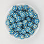 15mm Deep Color Pattern Printed Silicone Round Beads 50pcs 5