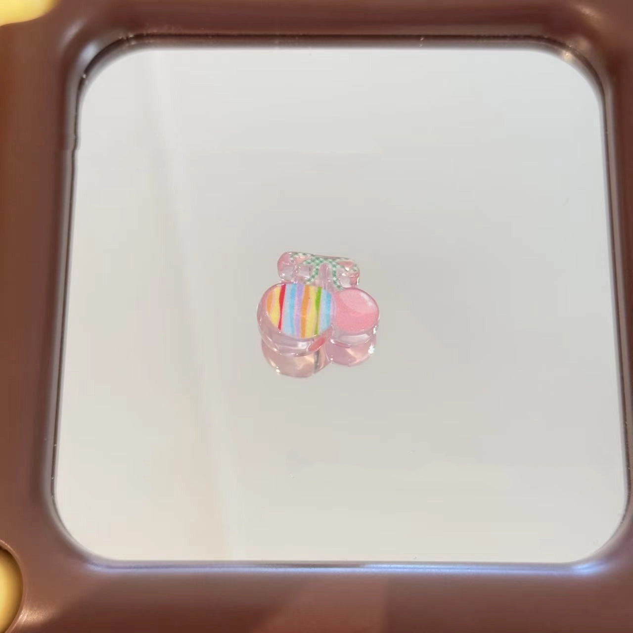 Pink Cartoon Cherry Acrylic Beads 20mm Glossy Translucent 10pcs 3