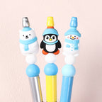 Silicone 3D Focal Beads Winter Theme Polar Bear Snow Monster Wearing Hats 20pcs 8