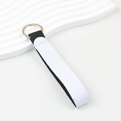 Neoprene Wristlet Keychain Comfortable Soft Loop 135mm - White