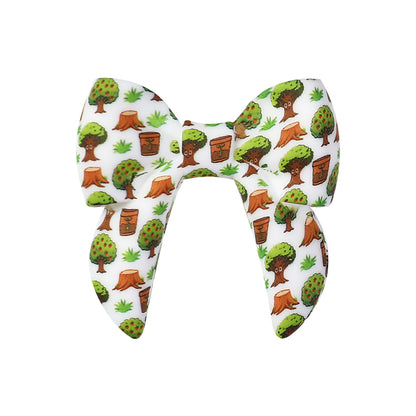 10pcs 3D Bow Printed Silicone Focal Beads