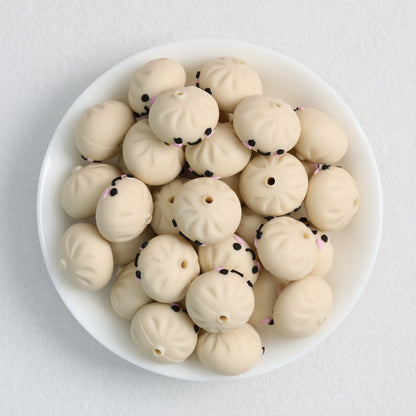 Cute 3D Smiling Dumpling Silicone Focal Beads 20pcs 4