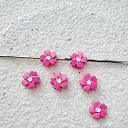 Flower Metal Beads 10mm Baking Painted Cherry Blossom 20pcs 9