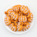 Pumpkin 3D Silicone Focal Beads Flower Face 20pcs 2