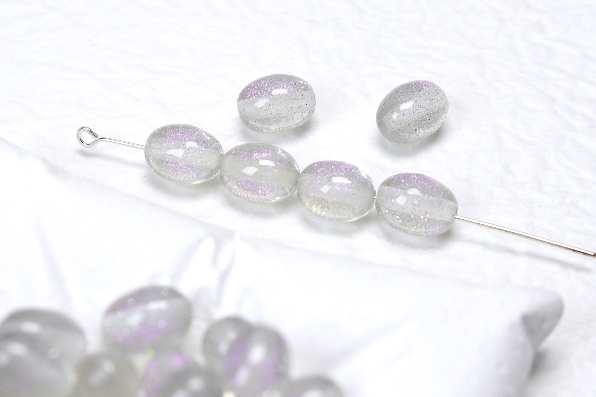 Iridescent Grape Shaped Resin Beads 8x10mm 100pcs 14