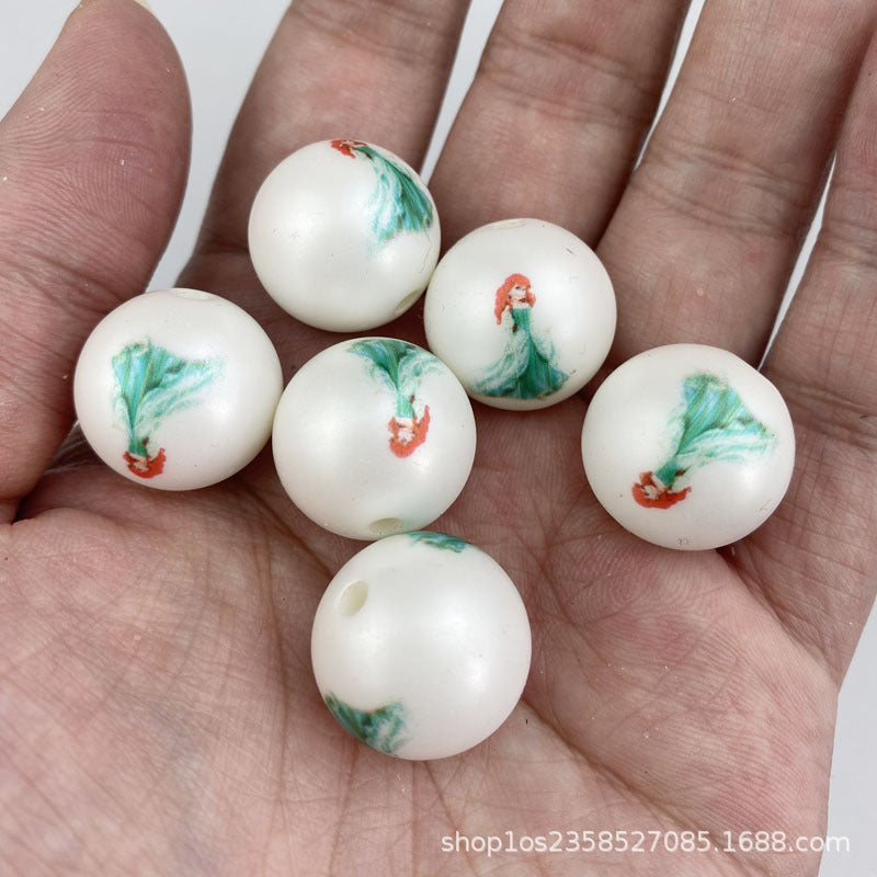Matte Pearl Princess Bubblegum Beads ABS Plastic 20mm 10pcs 6