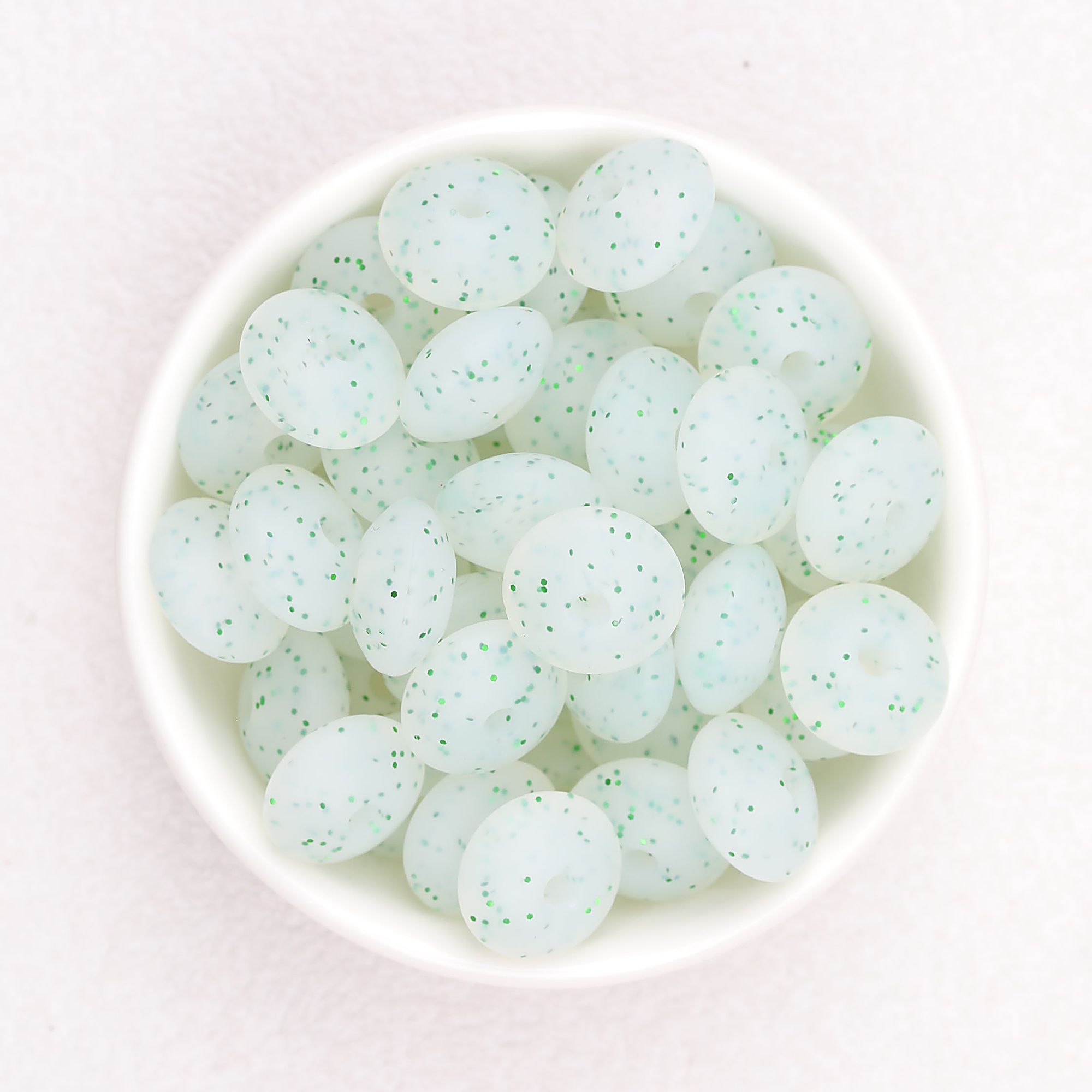 12mm Glitter Silicone Round Spacer Beads Assorted Colors 50pcs - 8