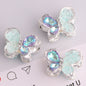 3pcs 20mm Irregular Crystal Rhinestone Butterfly Beads Silver Tone 7