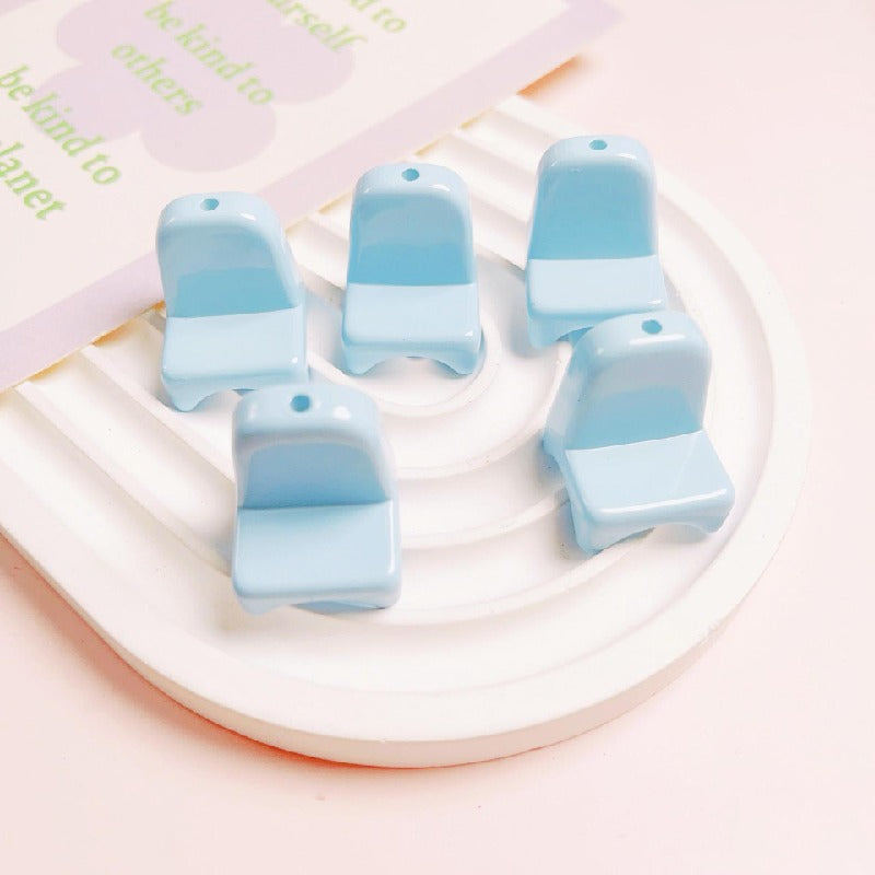 Small Chair Acrylic Beads 20x25mm Colorful Glossy 10pcs 5