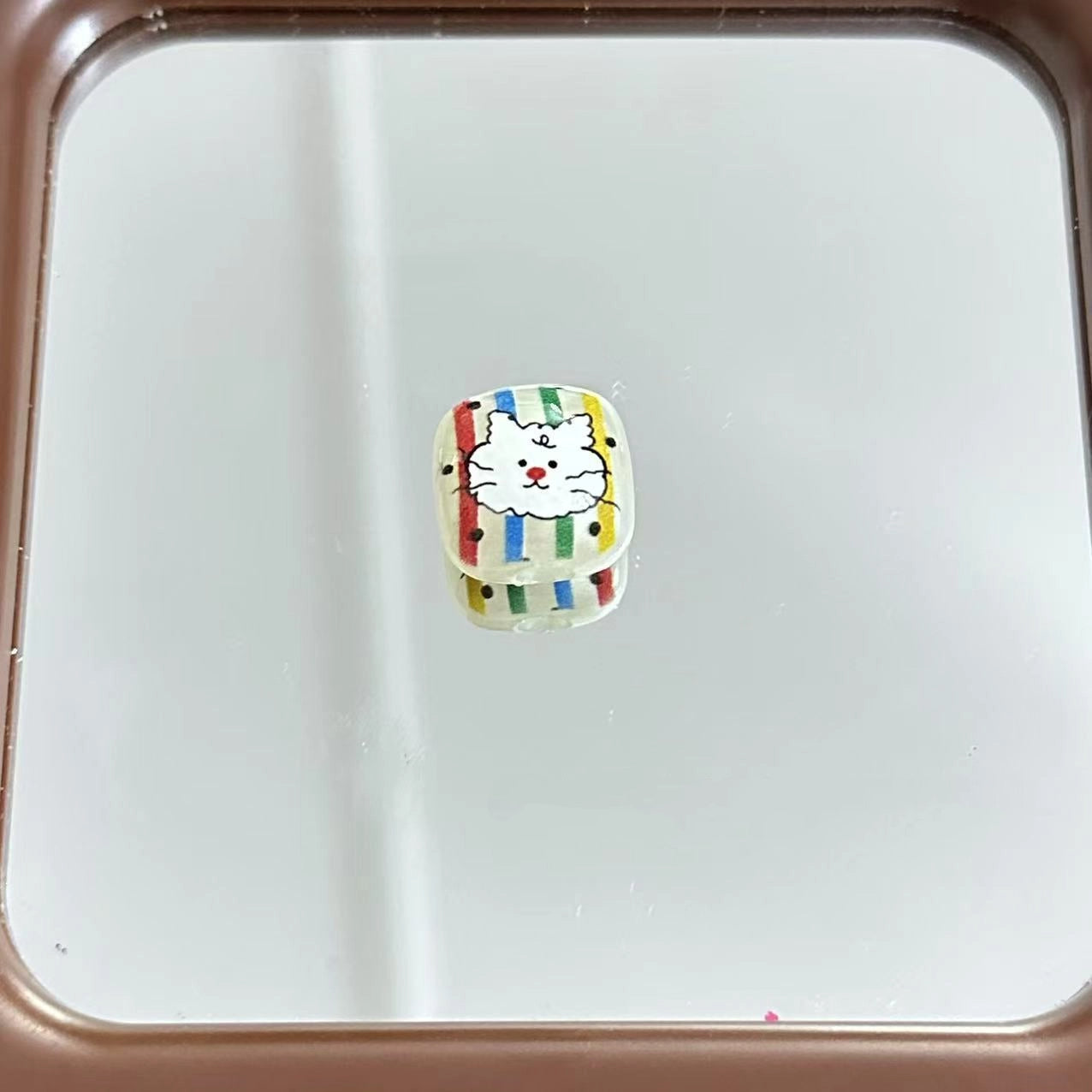Animal Printed Square Acrylic Beads 16mm Colorful Glossy 10pcs 4