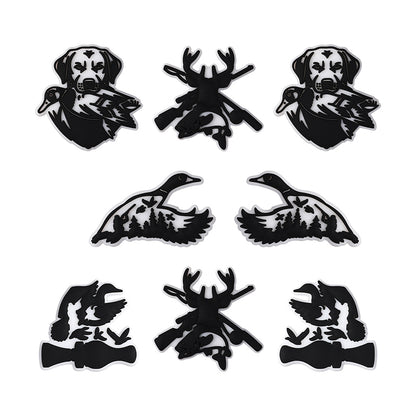 Silicone Focal Beads Hunting Season Black and White Wildlife Silhouettes 20pcs