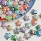 UV Finish Gradient Star Acrylic Beads 22x10mm Multicolor Pastel 50pcs 2