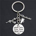 Alloy Cheerleader Keychain Silver Tone Sporty Mid Kick Charm 2