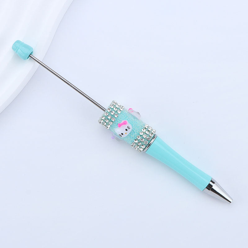 Beadable Pen with Kitty and Rhinestone  14