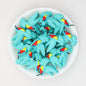 3D Colorful Hummingbird Silicone Focal Beads 20 pcs - Light Blue