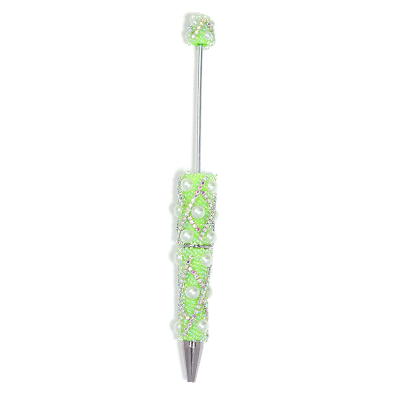 Beadable Pen with Rhinestone Pearl Chain Multicolor Rotating 5 Pcs 15