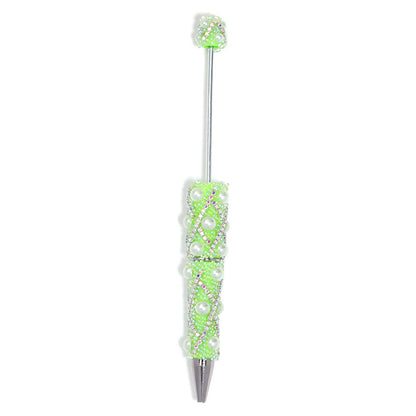 Beadable Pen with Rhinestone Pearl Chain Multicolor Rotating 5 Pcs 15